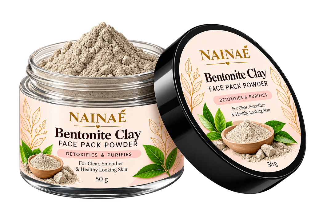 NAINAÉ Bentonite Clay Face Pack Powder – Deep Cleansing & Oil Control | 50 g