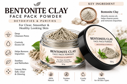 NAINAÉ Bentonite Clay Face Pack Powder – Deep Cleansing & Oil Control | 50 g