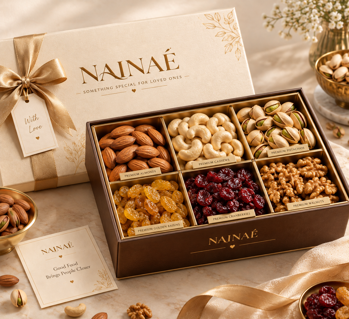 NAINAÉ Premium Roasted Cashews Gift Box