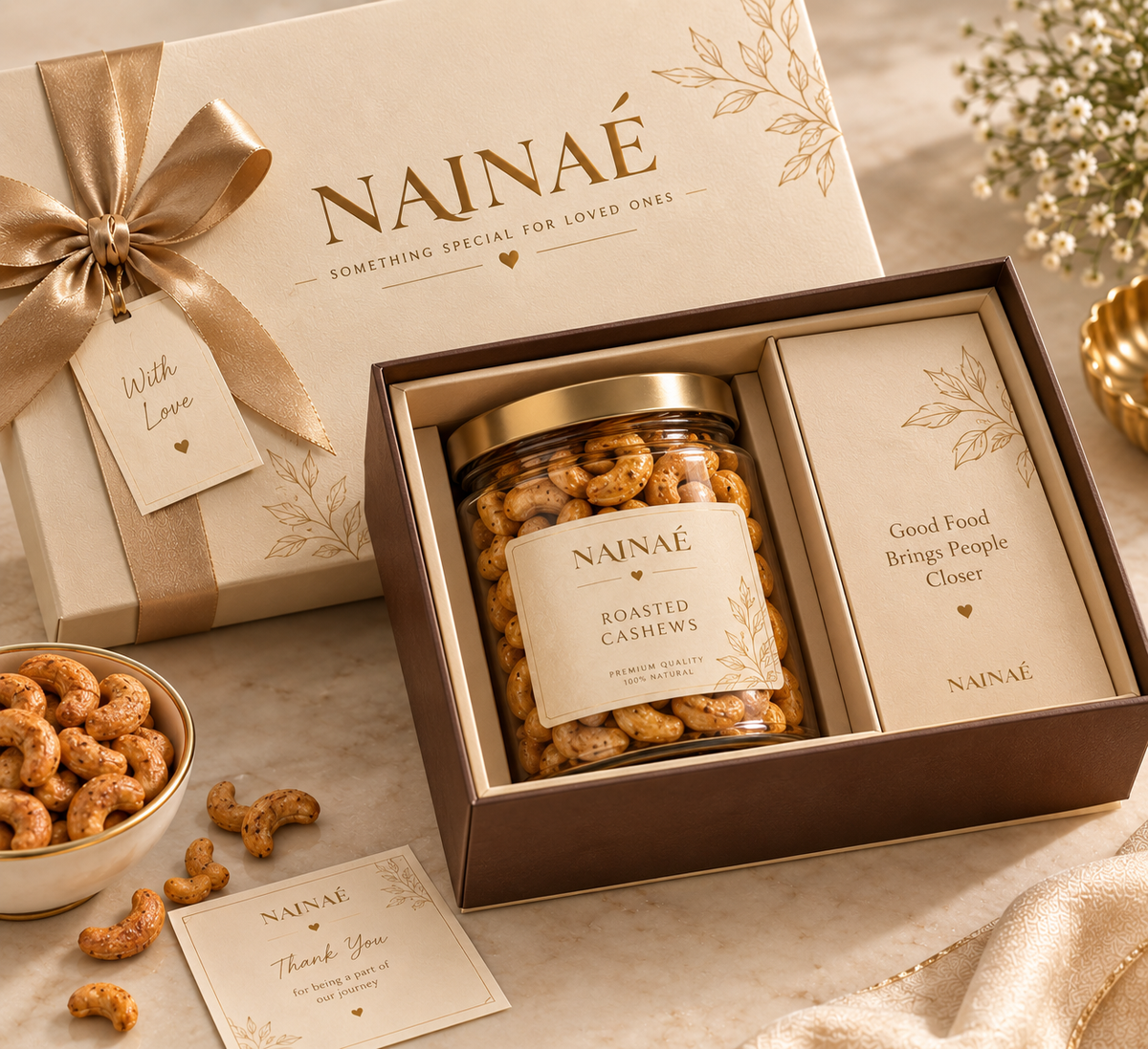 NAINAÉ Premium Roasted Cashews Gift Box