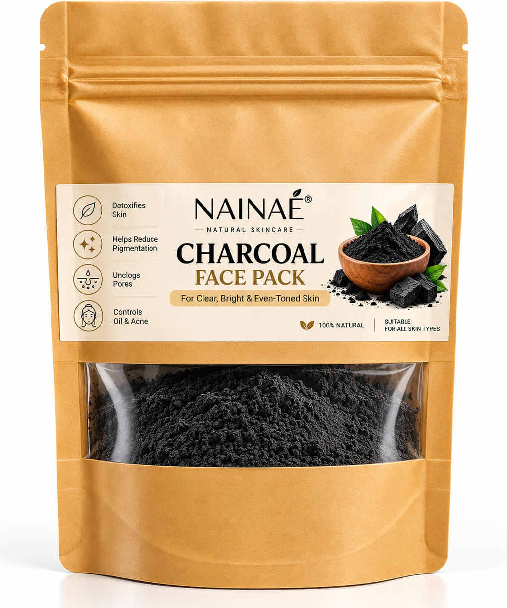 Nainae Activated Charcoal Face Pack Powder | Deep Pore Cleansing, Oil Control & Skin Detox | Helps Remove Impurities & Excess Oil | For Clear & Fresh-Looking Skin Incomplete