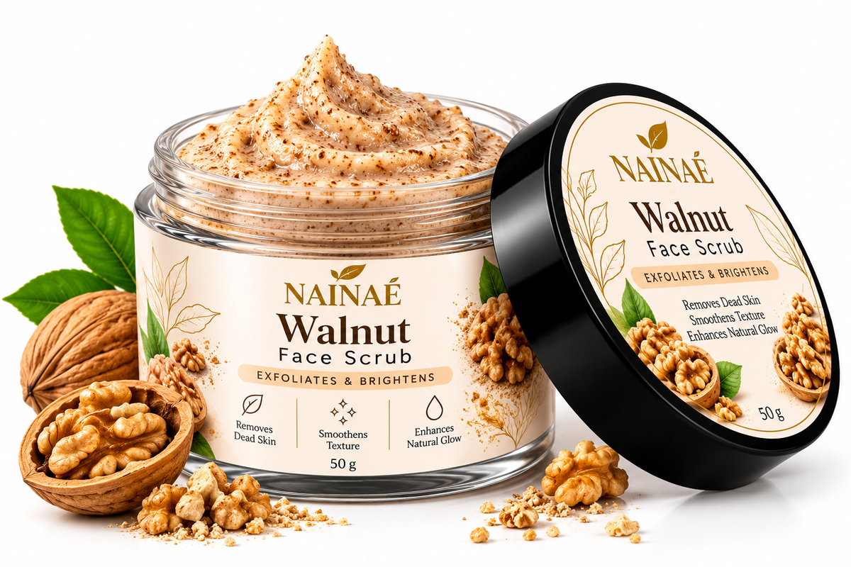 NAINAÉ Walnut Face Scrub – Exfoliating Scrub for Smoother, Fresh-Looking Skin | 50 g