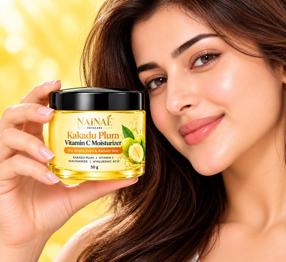 NAINAÉ Kakadu Plum Vitamin C Moisturizer with Niacinamide & Hyaluronic Acid | Brightening, Hydrating & Radiant Skin Face Cream | 50g
